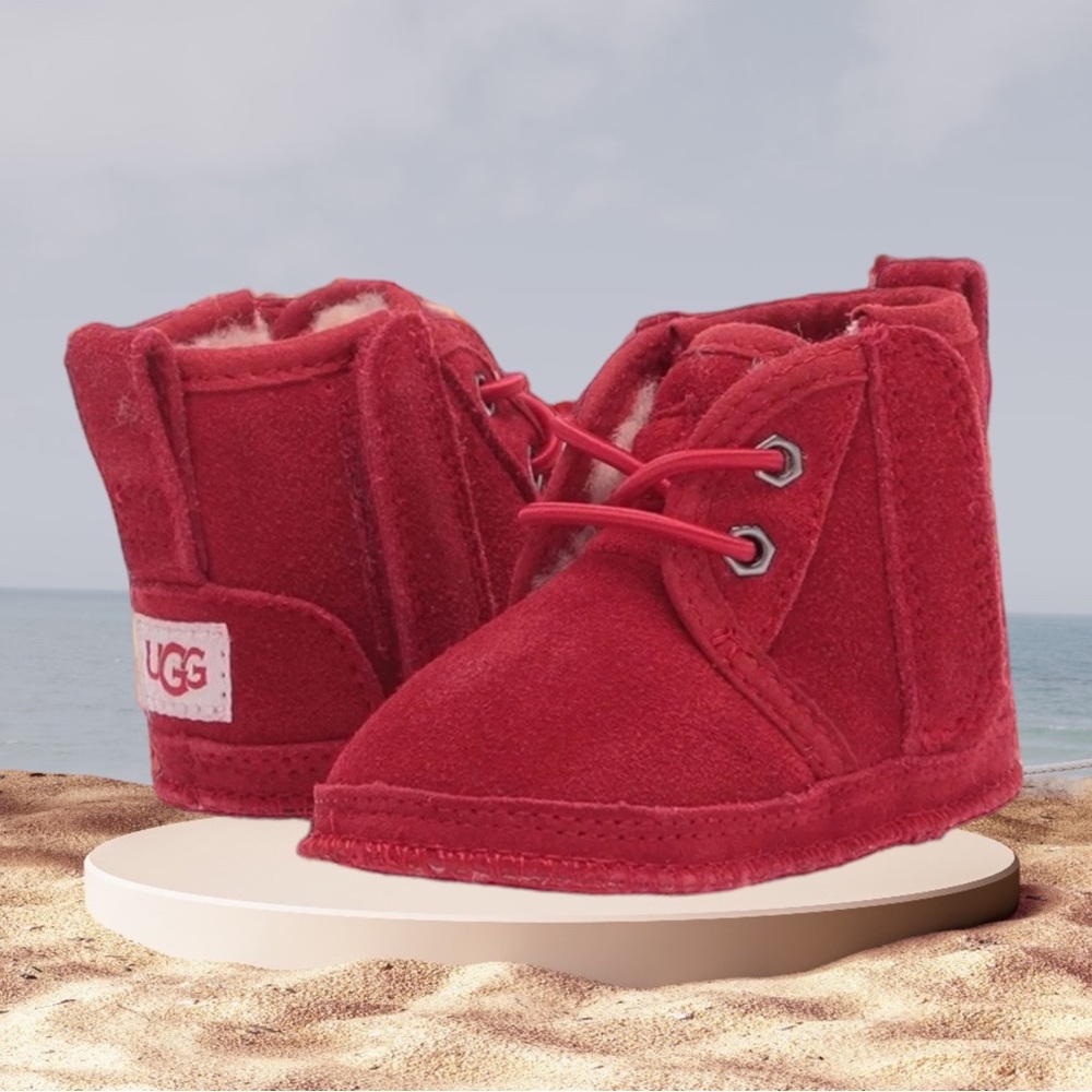 UGG Baby Neumel Chukka Boot Infant Toddler Shoes, Samba Red, Size 04/05 (12-18M)